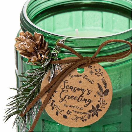 Świeczka Zapachowa Świeca Świąteczna Zapach Drzewny Dekoracja Zielona
