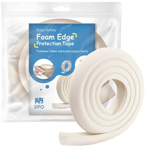 taśma piankowa zabezpieczająca ostre krawędzie mebli, sipo, 2 metry, kremowa