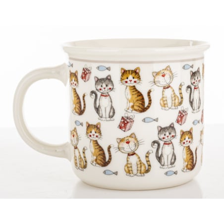Kubek porcelanowy 400 ml koty 9x12,5x8,5 cm GATTINI