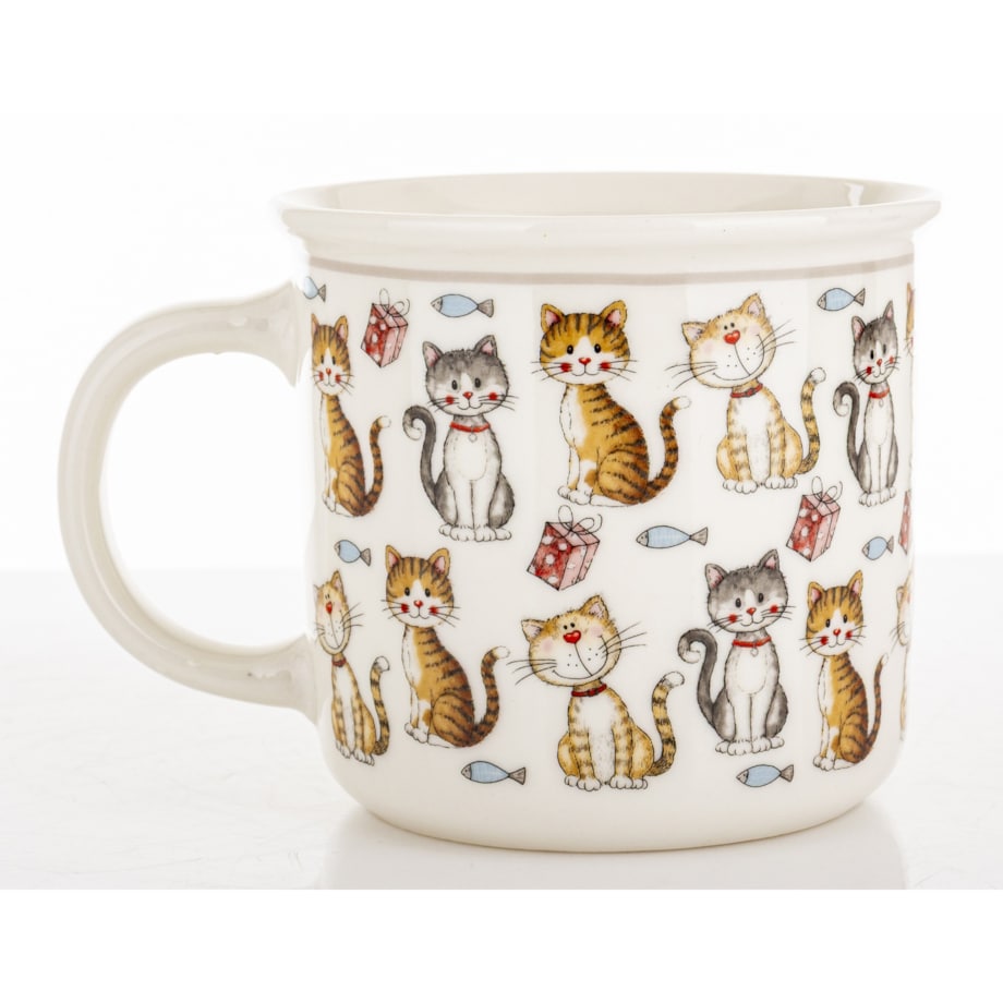 Kubek porcelanowy 400 ml koty 9x12,5x8,5 cm GATTINI