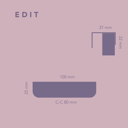 EDIT O MATT uchwyt meblowy krawędziowy mosiężny szczotkowany lakierowany