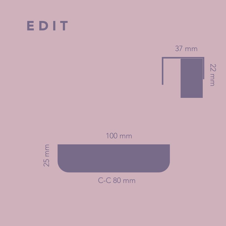 EDIT O MATT uchwyt meblowy krawędziowy mosiężny szczotkowany lakierowany