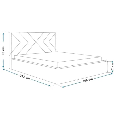 Łóżko sypialniane 180x200 OLDO 1 tapicerowane, tkanina hydrofobowa-szare