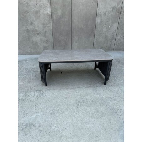 STOLIK ALUMINOWY LEONE W KOLORZE SZARYM