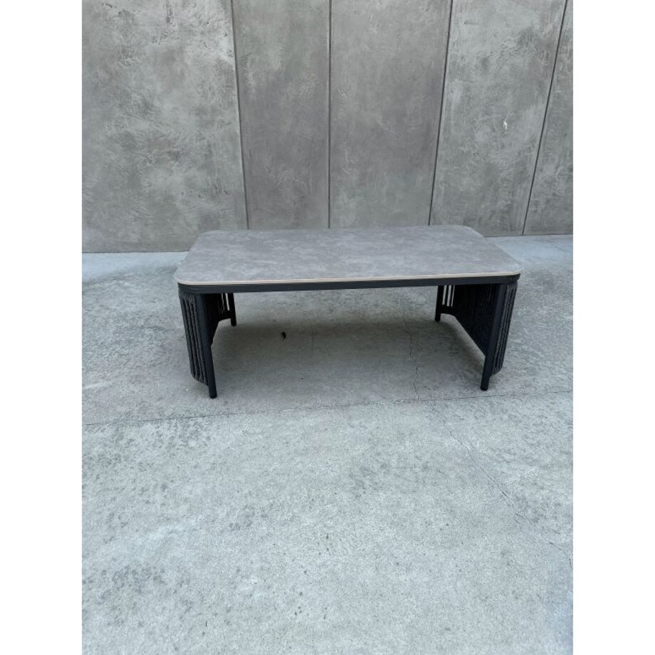 STOLIK ALUMINOWY LEONE W KOLORZE SZARYM