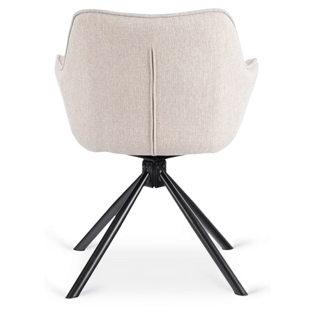 Krzesło Tapicerowane Obrotowe Kubełkowe Do Jadalni Salonu Beżowe PEONY 2