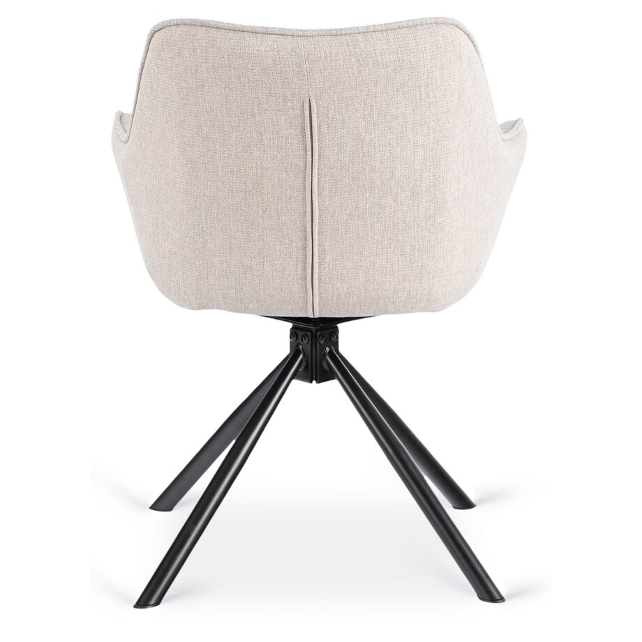 Krzesło Tapicerowane Obrotowe Kubełkowe Do Jadalni Salonu Beżowe PEONY 2