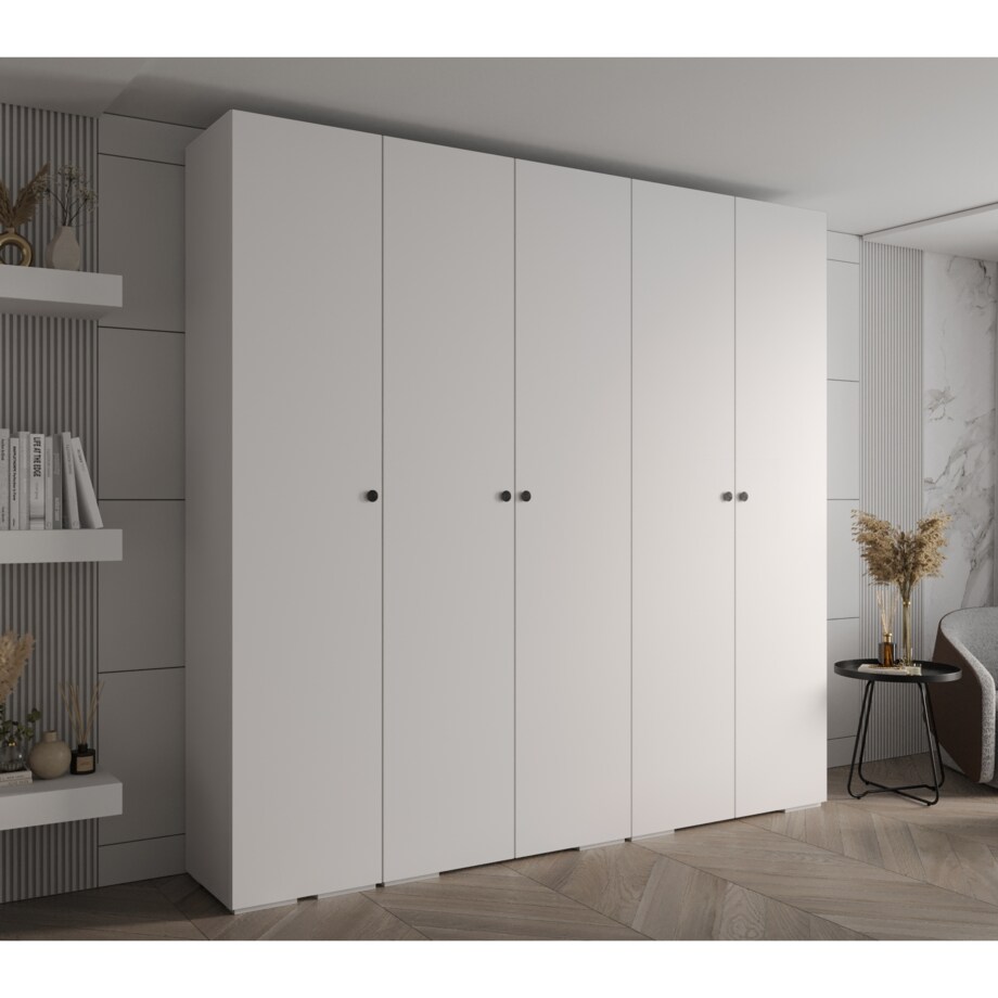 Szafa ubraniowa Garderoba INOVA 2 2,5SZ Biały+Czarny