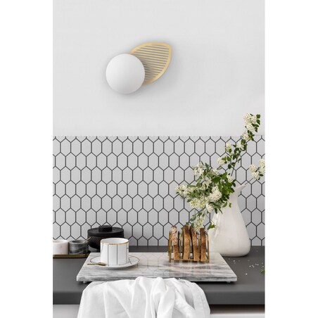 FYLLO B złota lampa ścienna / kinkiet z mosiężnym liściem