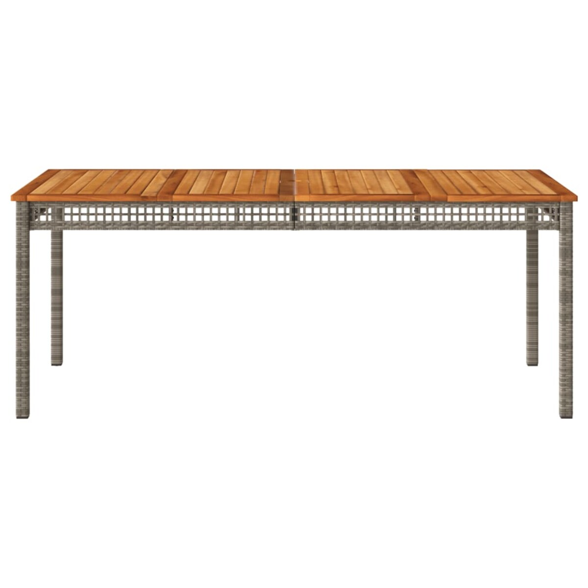 vidaXL Stół ogrodowy, szary, 180x90x75 cm, polirattan i akacja