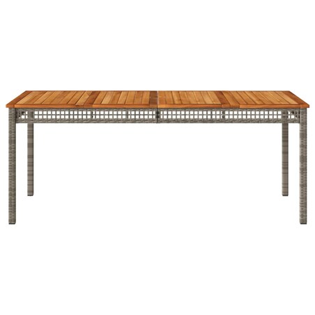 vidaXL Stół ogrodowy, szary, 180x90x75 cm, polirattan i akacja