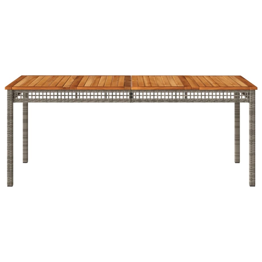 vidaXL Stół ogrodowy, szary, 180x90x75 cm, polirattan i akacja