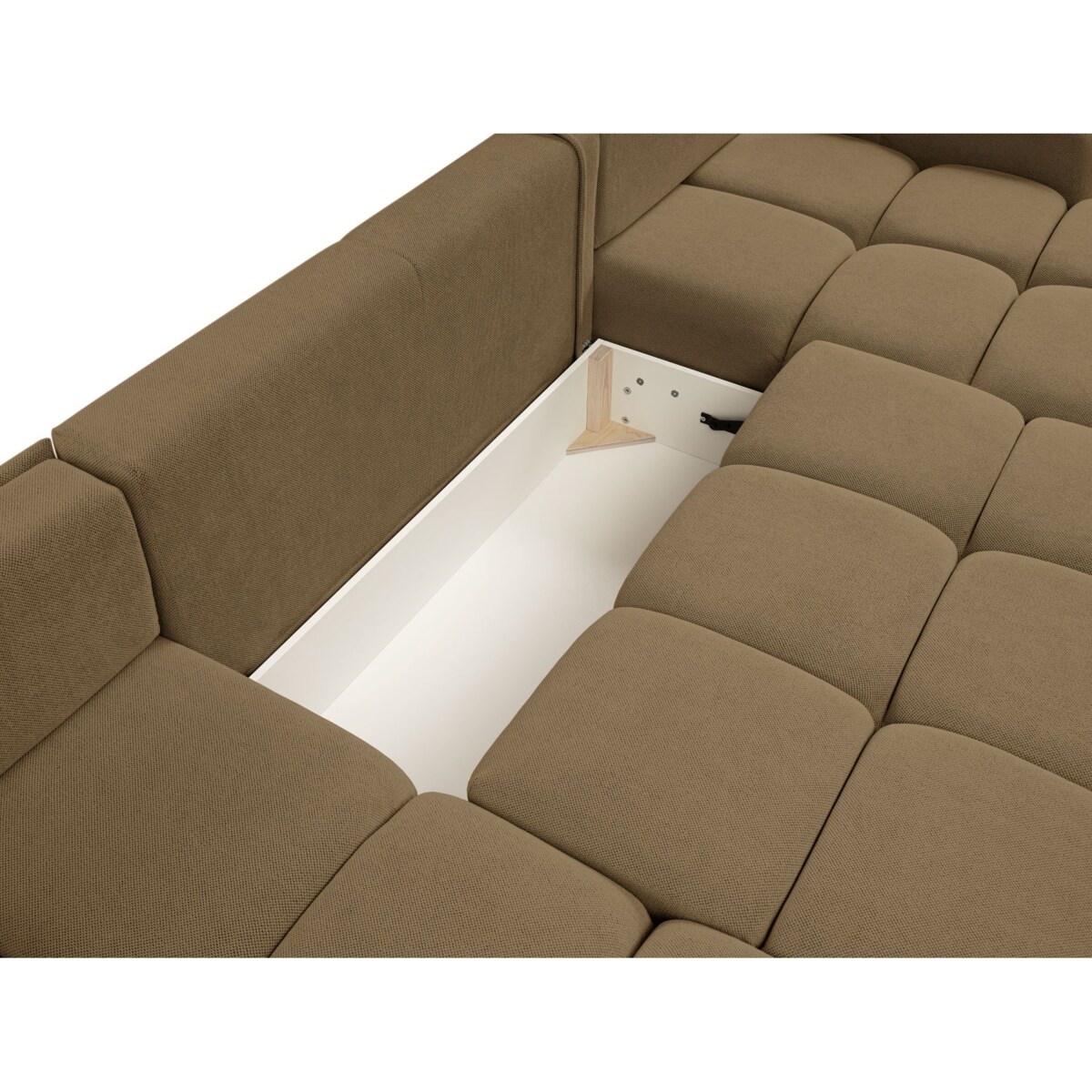 Nowoczesny Narożnik U SOHI z funkcją spania, Curio 20 - Brązowy