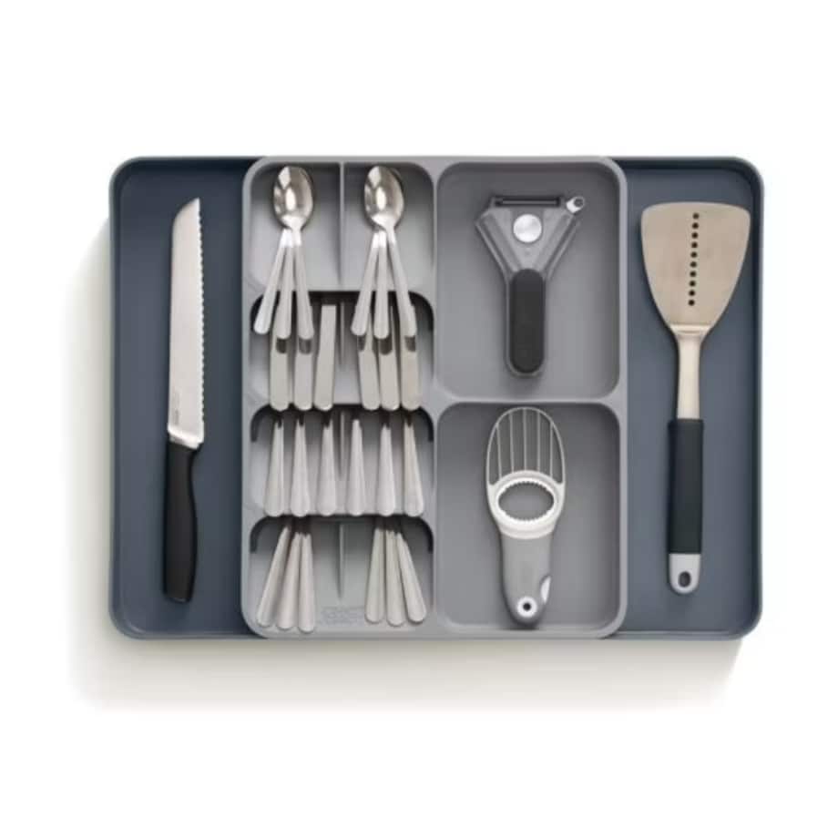 Organizer na sztućce rozsuwany szary DrawerStore, Joseph Joseph