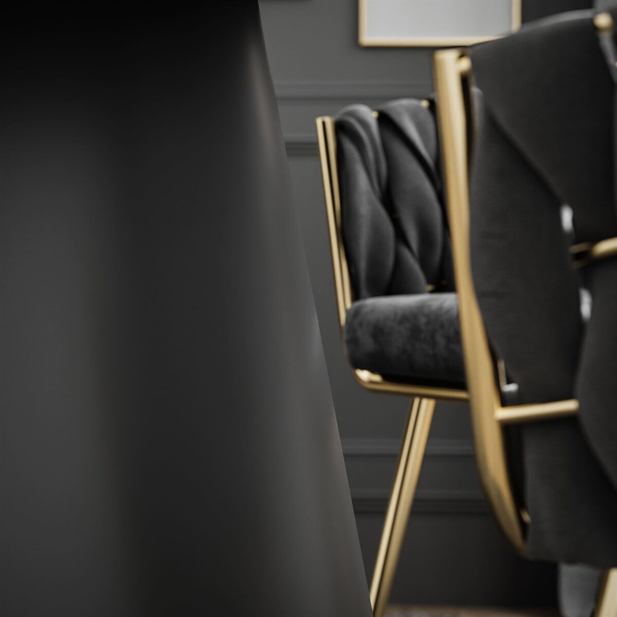 Okrągły stół rozkładany LAVA, średnica 100cm, czarny / Marmur Bianco