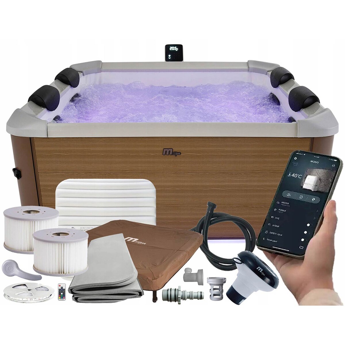 Panelowe SPA z hydromasażem MSpa Amber całoroczne 6 osobowe LED WIFI model 2026