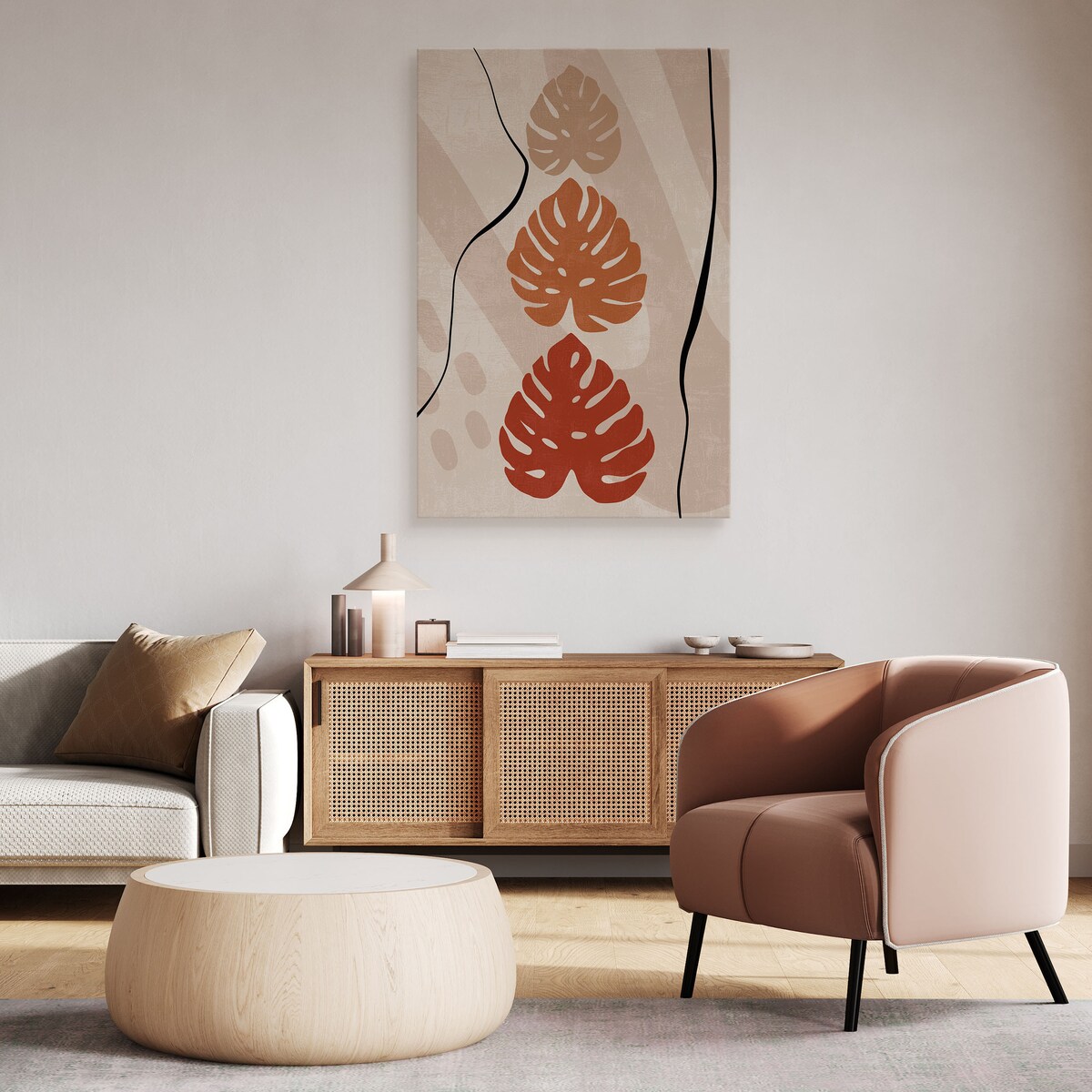 Obraz Trzy Liście Monstery 80x120cm