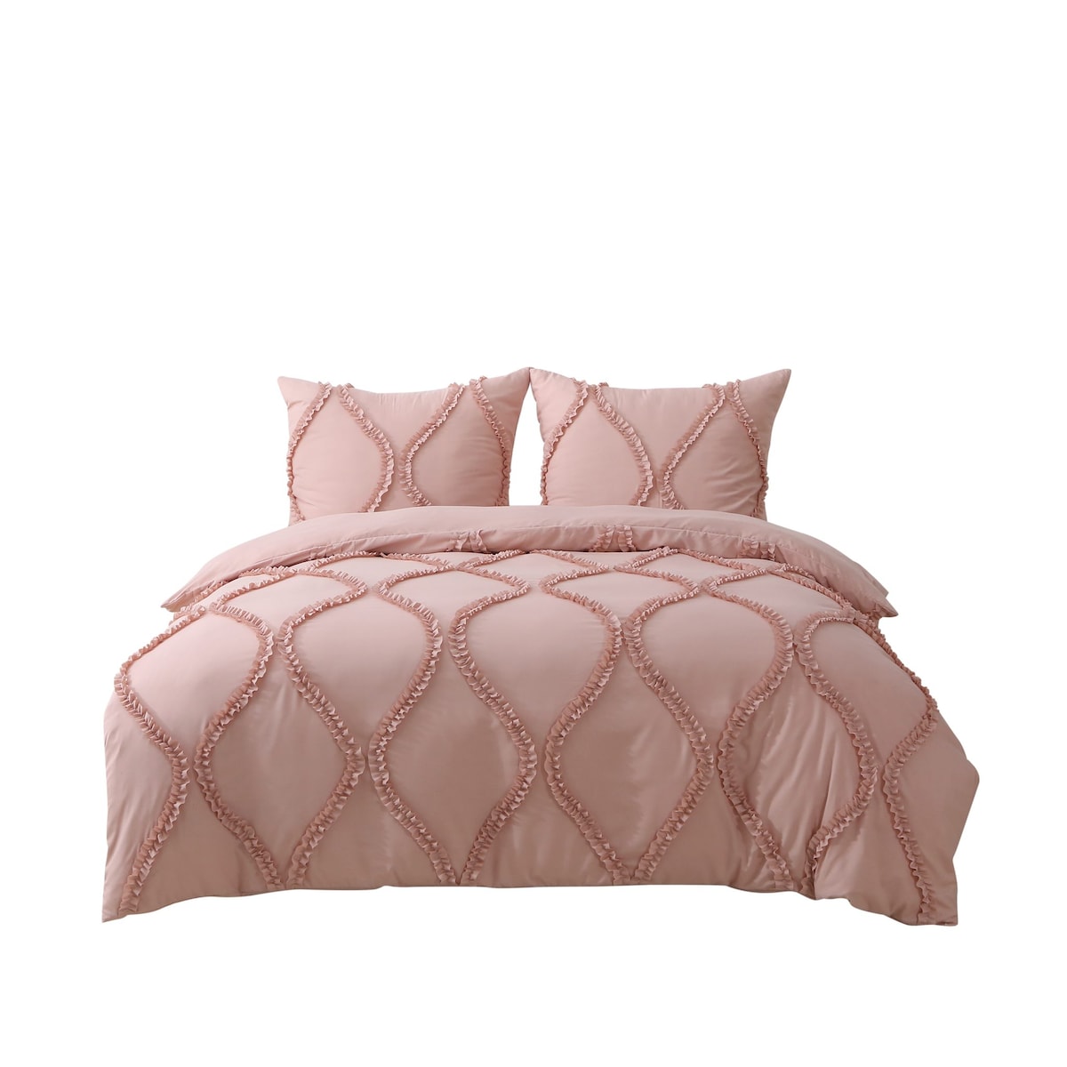 pościel "royal" 200x220 cm mikrofibra pudrowy róż