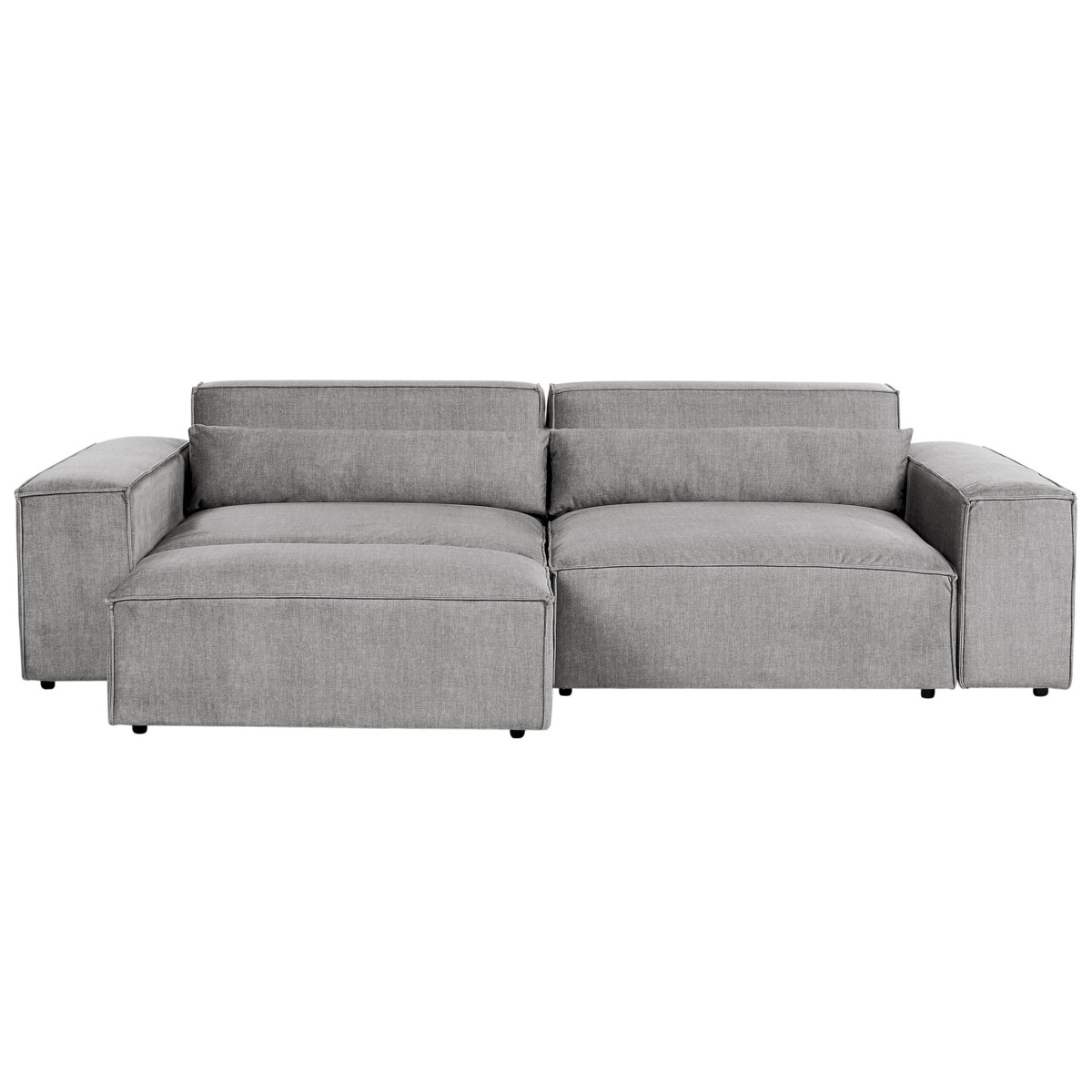 Sofa modułowa 2-osobowa z otomaną szara HELLNAR
