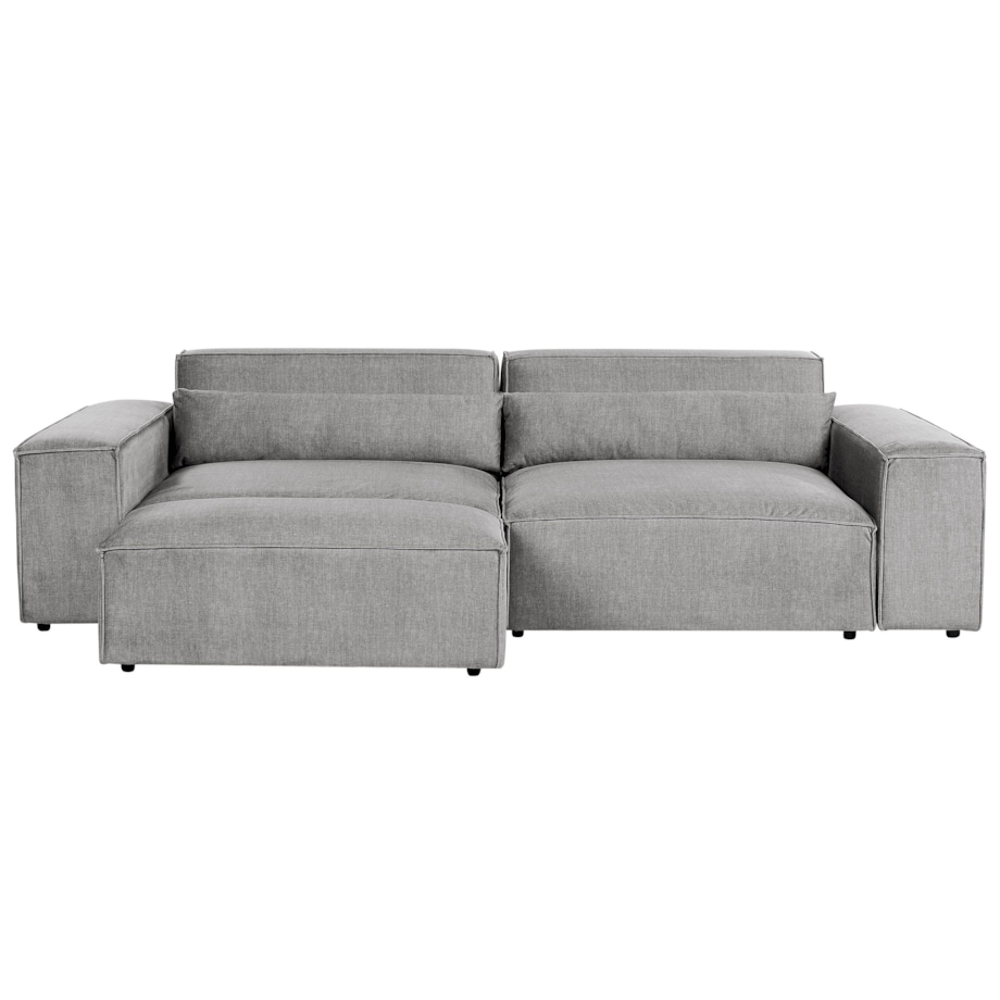 Sofa modułowa 2-osobowa z otomaną szara HELLNAR