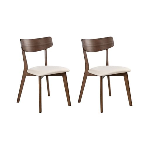 Zestaw 2 krzeseł do jadalni HOPE Drewno Złamana biel/ ciemny brąz