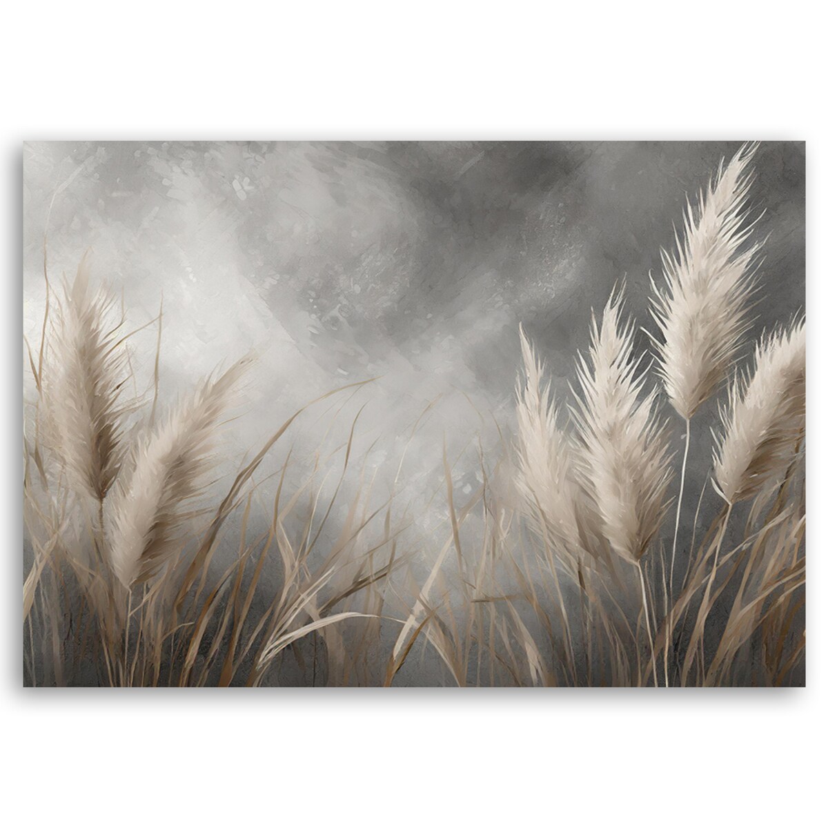 Obraz do salonu sypialni na ścianę Trawa Natura Botanika Szary Beżowy 100x70