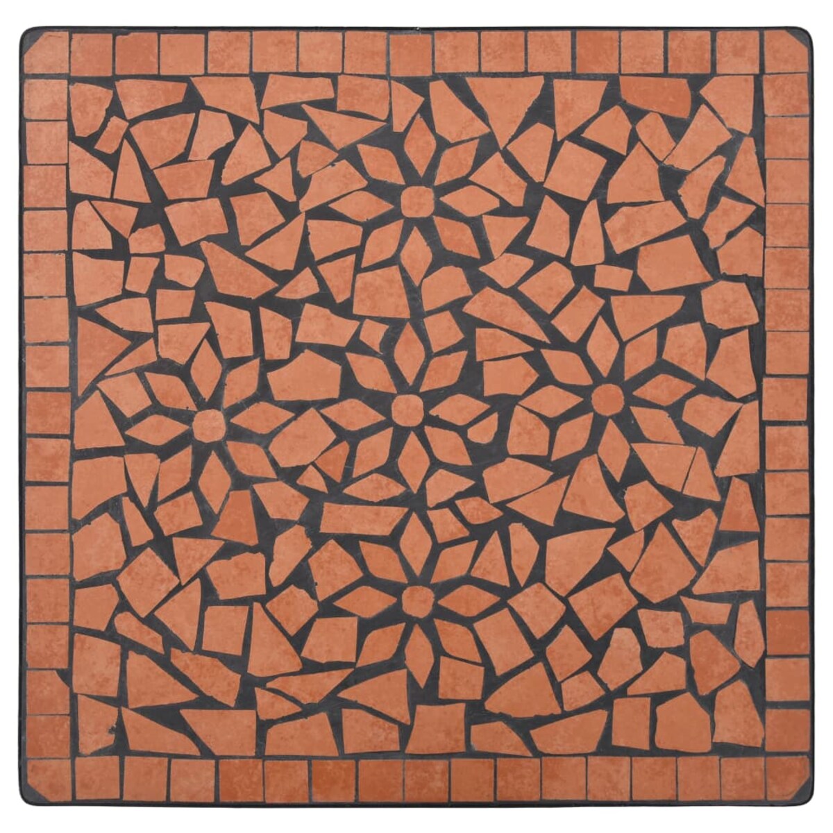 vidaXL Mozaikowy stolik bistro, terakota, 60 cm, ceramiczny