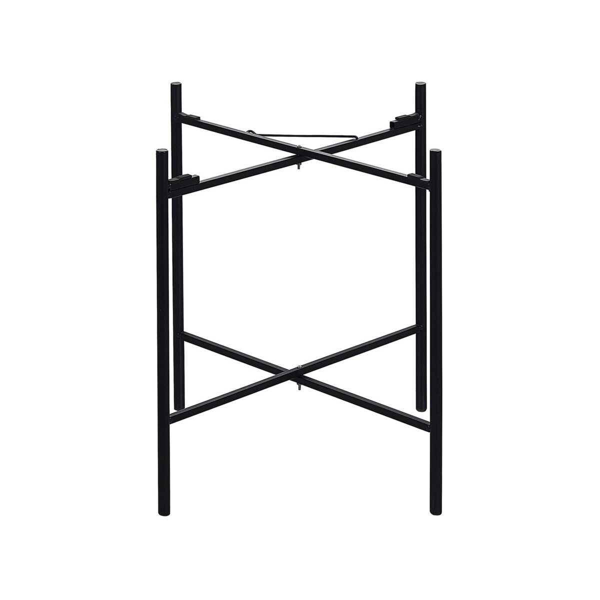 Stolik pomocniczy z tacą czarny z jasnym rattanem VIENNA