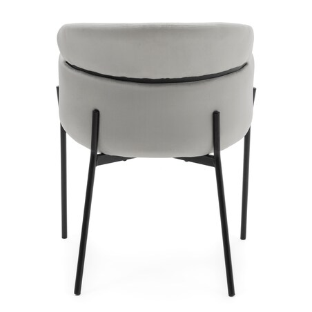 Krzesło tapicerowane welurowe do salonu BOLZANO jasnoszare