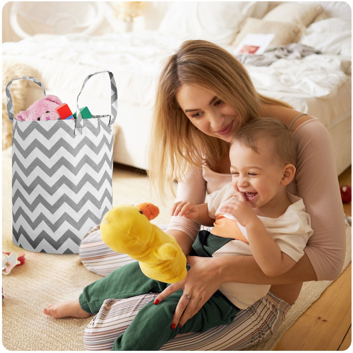 Pojemnik na zabawki akcesoria torba kosz duży pojemny mocny Nukido