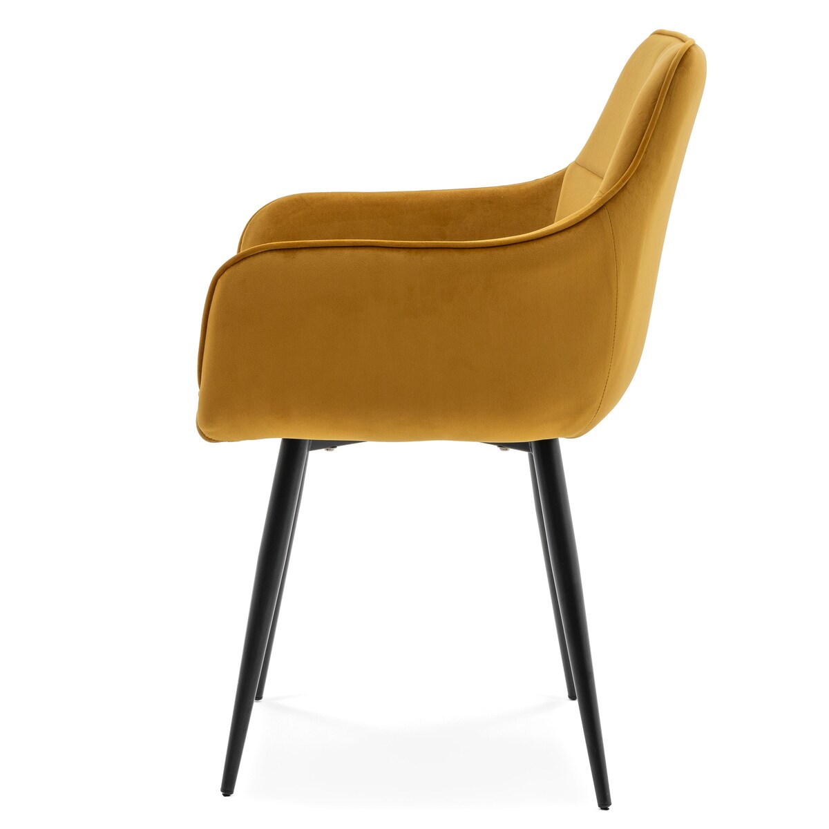 Krzesło tapicerowane welurowe QUATTRO velvet aksamit curry