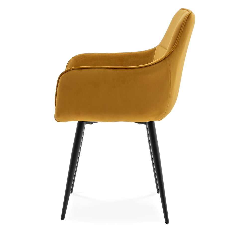 Krzesło tapicerowane welurowe QUATTRO velvet aksamit curry