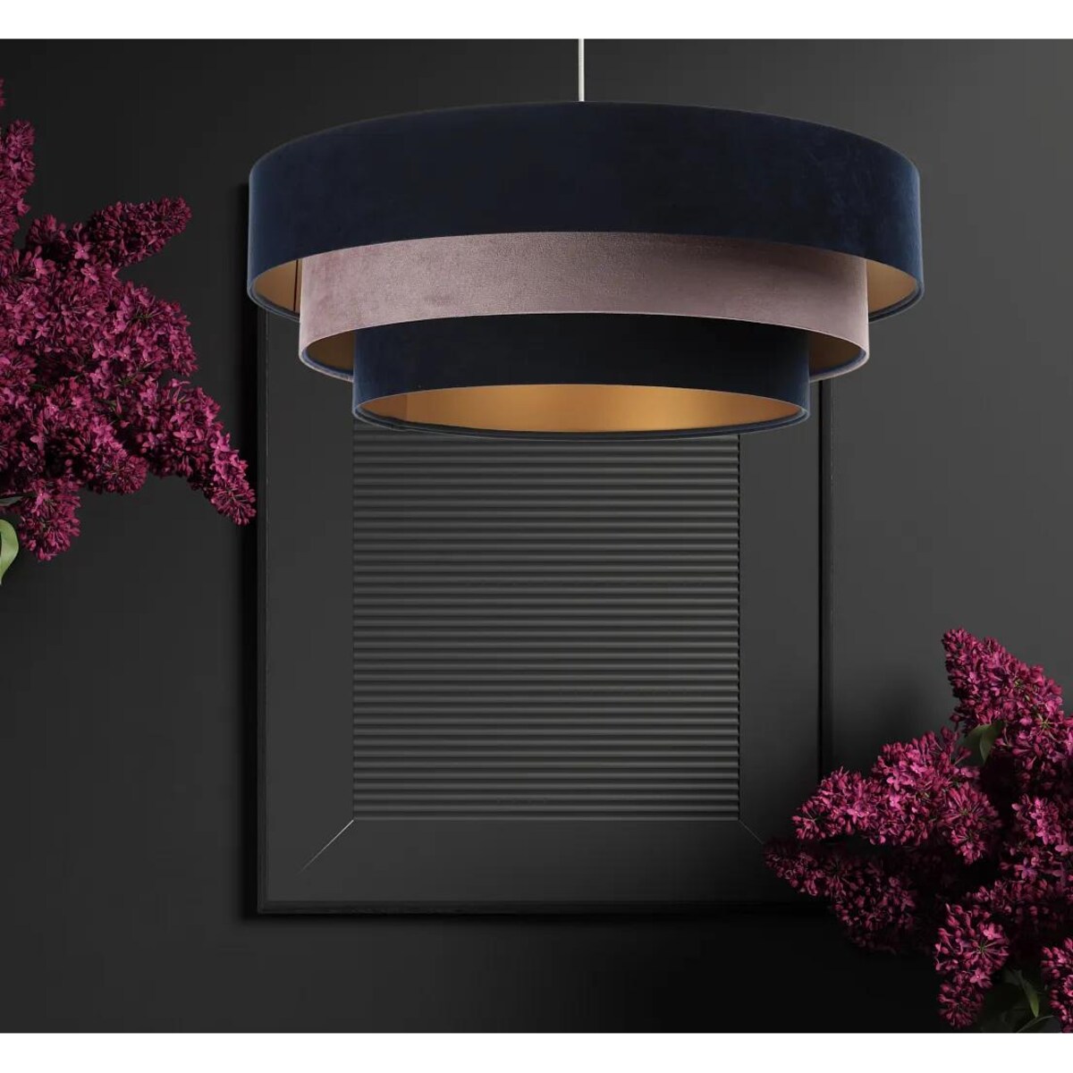 Lampa wisząca TRIO MIX granatowa/różowa