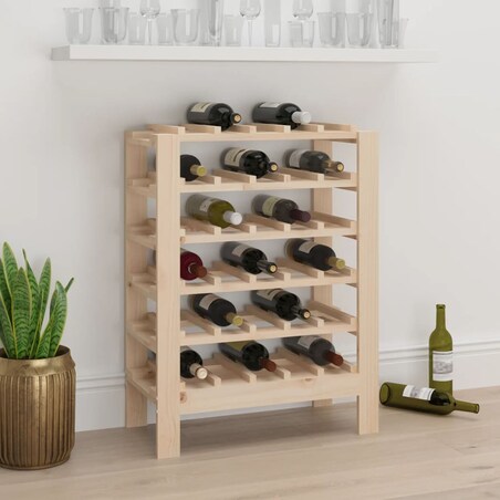 vidaXL Stojak na wino, 61,5x30x82 cm, lite drewno sosnowe