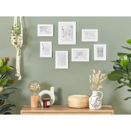 Galeria ścienna mapy 7 ramek biała DENKORO
