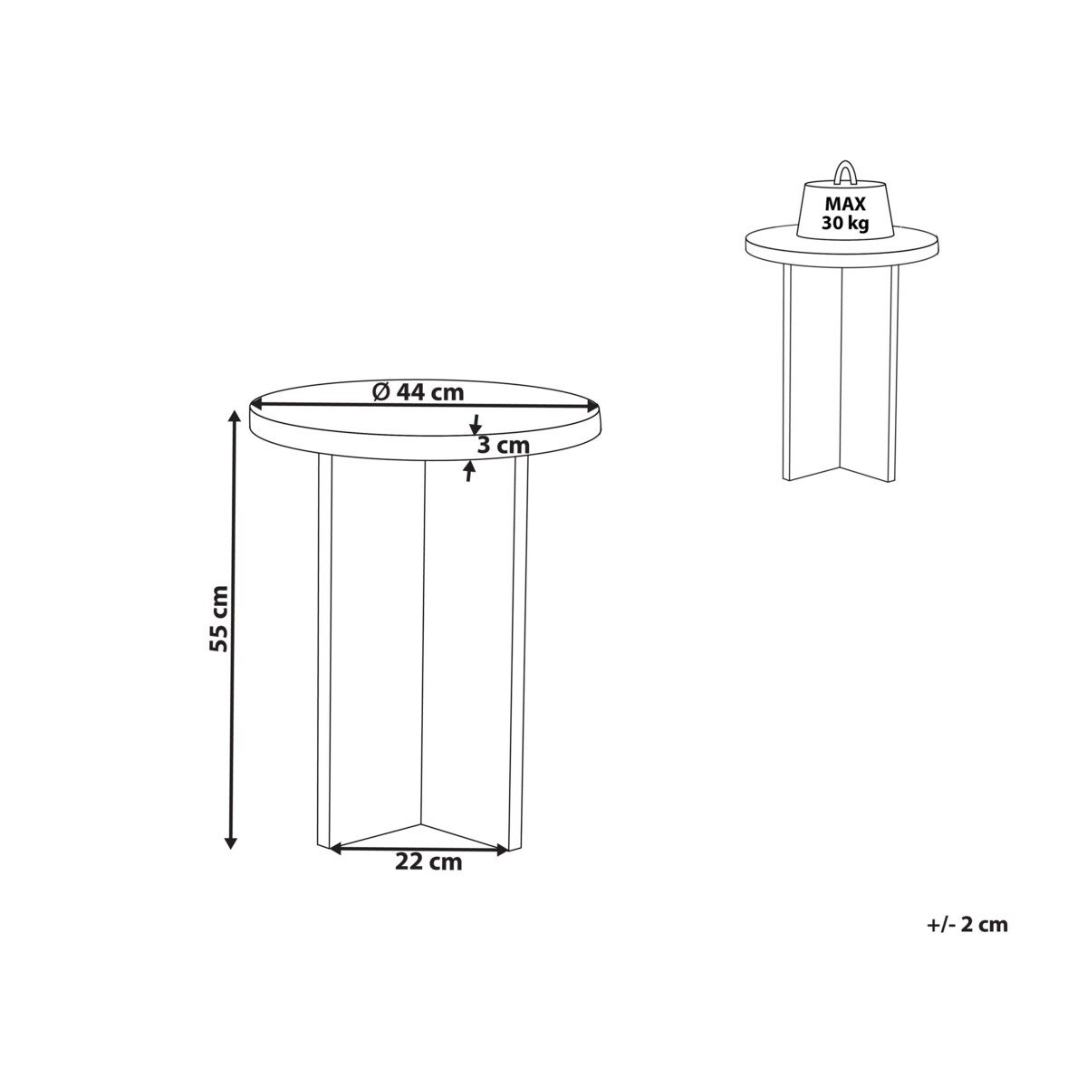 Stolik pomocniczy imitacja kamienia STANTON