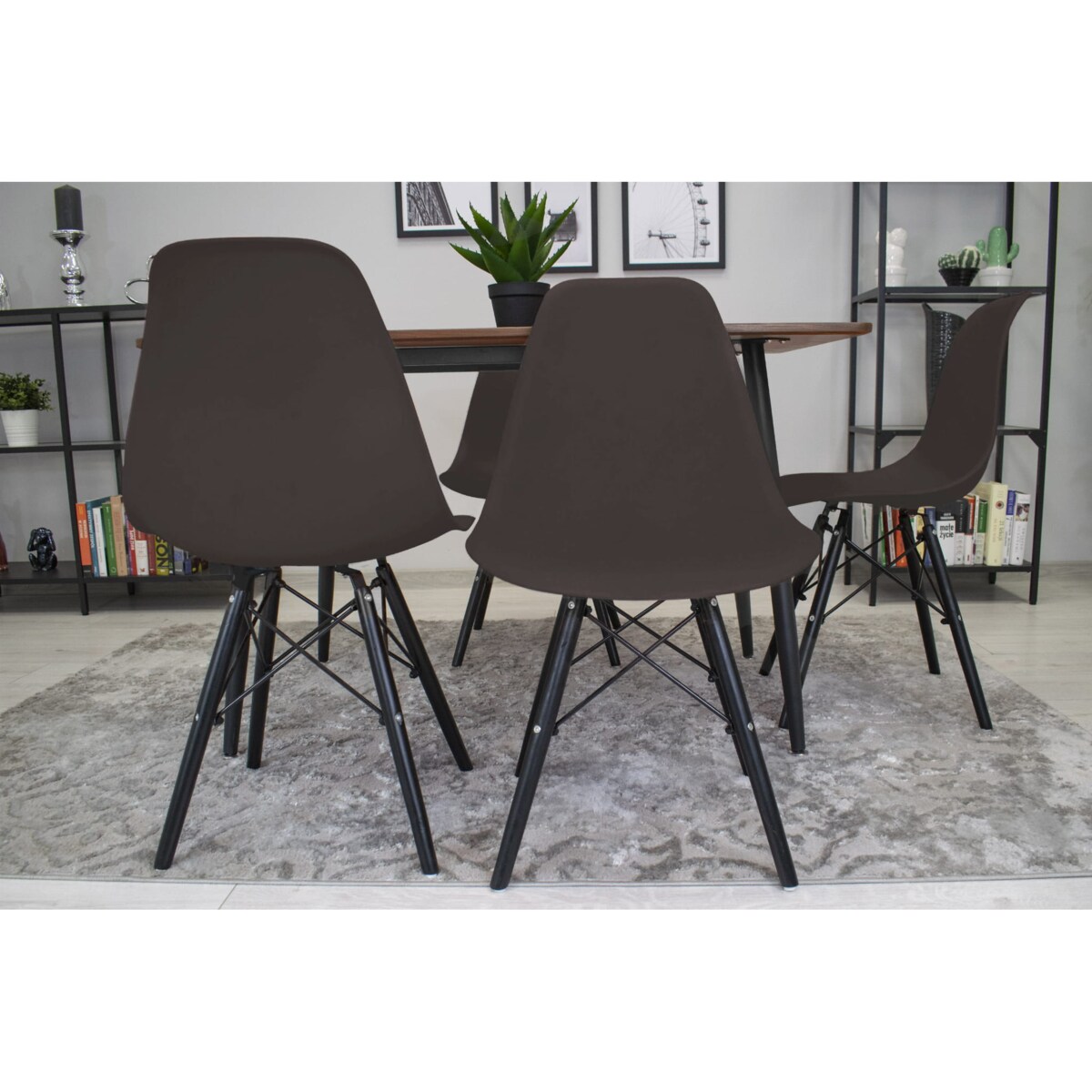 Krzesło Do Jadalni Kuchni Salonu Osaka Kawa / Nogi Czarne