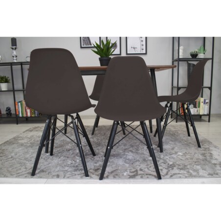 Krzesło Do Jadalni Kuchni Salonu Osaka Kawa / Nogi Czarne