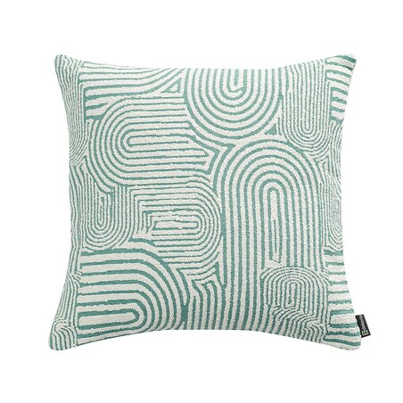 Poszewka Kinga na poduszkę 60x60 miętowe łuki na kremowym tle
