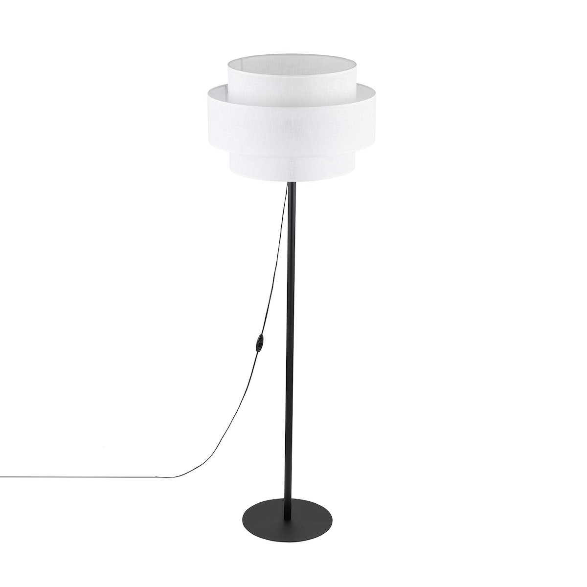 Lampa podłogowa TK Lighting CALISTO WHITE 5894 biała czarna E27 z dużym abażurem 50 cm