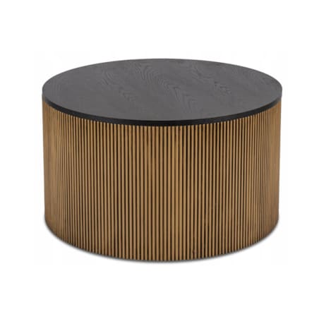 Stolik Kawowy Okrągły Duży Złoty Lamel Nowoczesny Okrągła Ława MIRACLE MAX