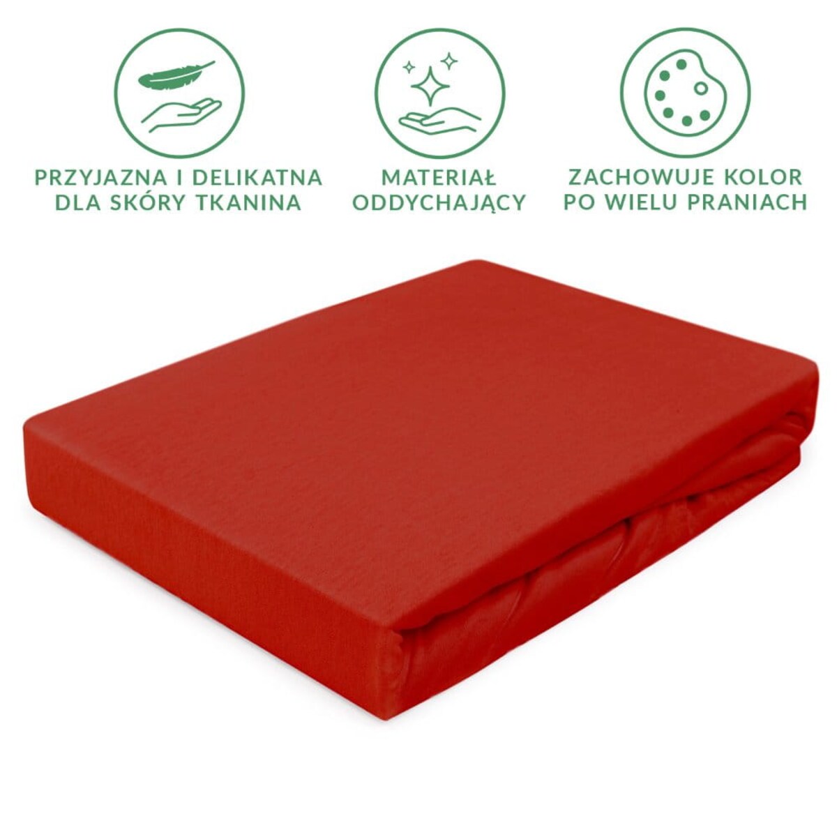 Prześcieradło jersey z gumką 200x220 kolor Czerwony