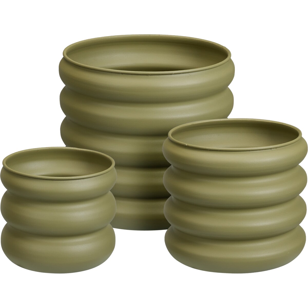 Zestaw 3 stalowych doniczek na kwiaty