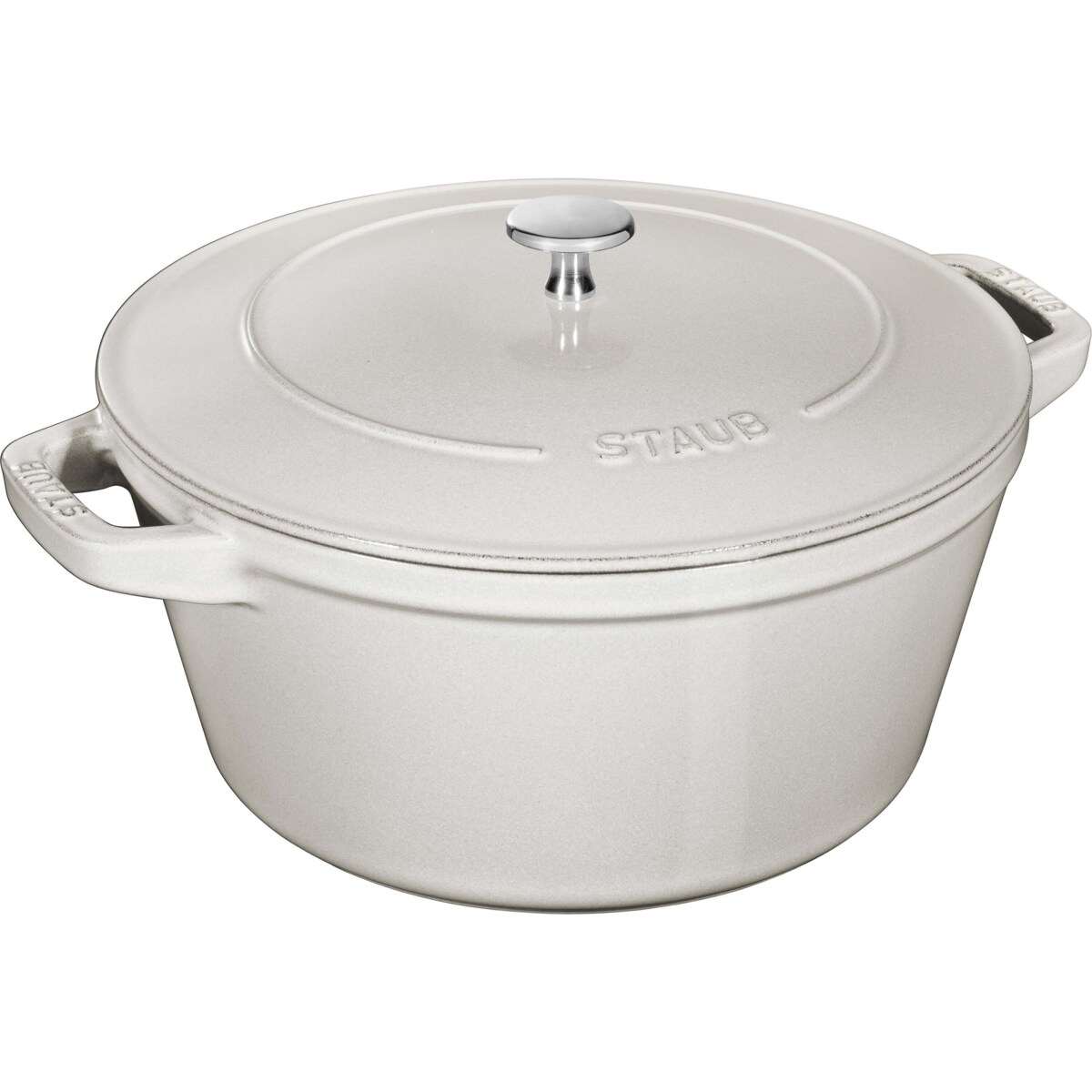 Zestaw 3 naczyń żeliwnych z pokrywką Staub - 24 cm, Biała trufla