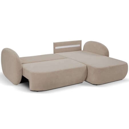 Nowoczesny narożnik rozkładany OLIVIO prawy - kolor cappuccino