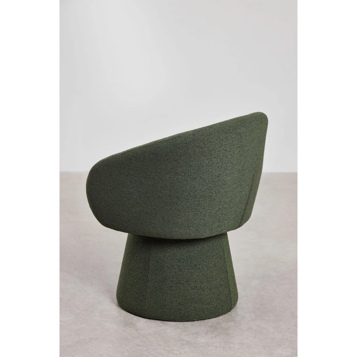 Obrotowe krzesło do jadalni, bouclé ciemnozielone Flavian