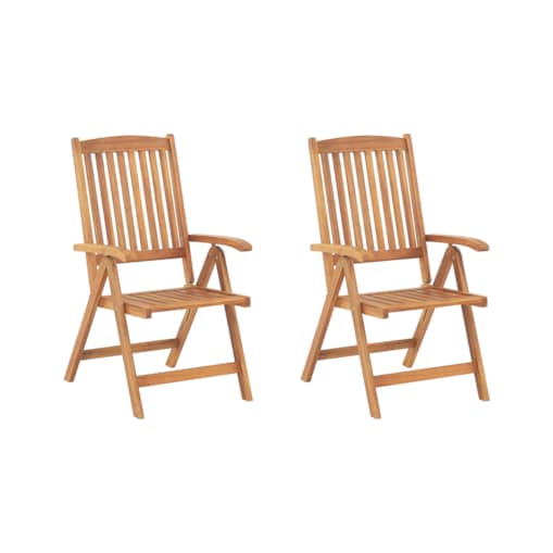 Zestaw 2 krzeseł ogrodowych składany drewno akacjowe jasne JAVA