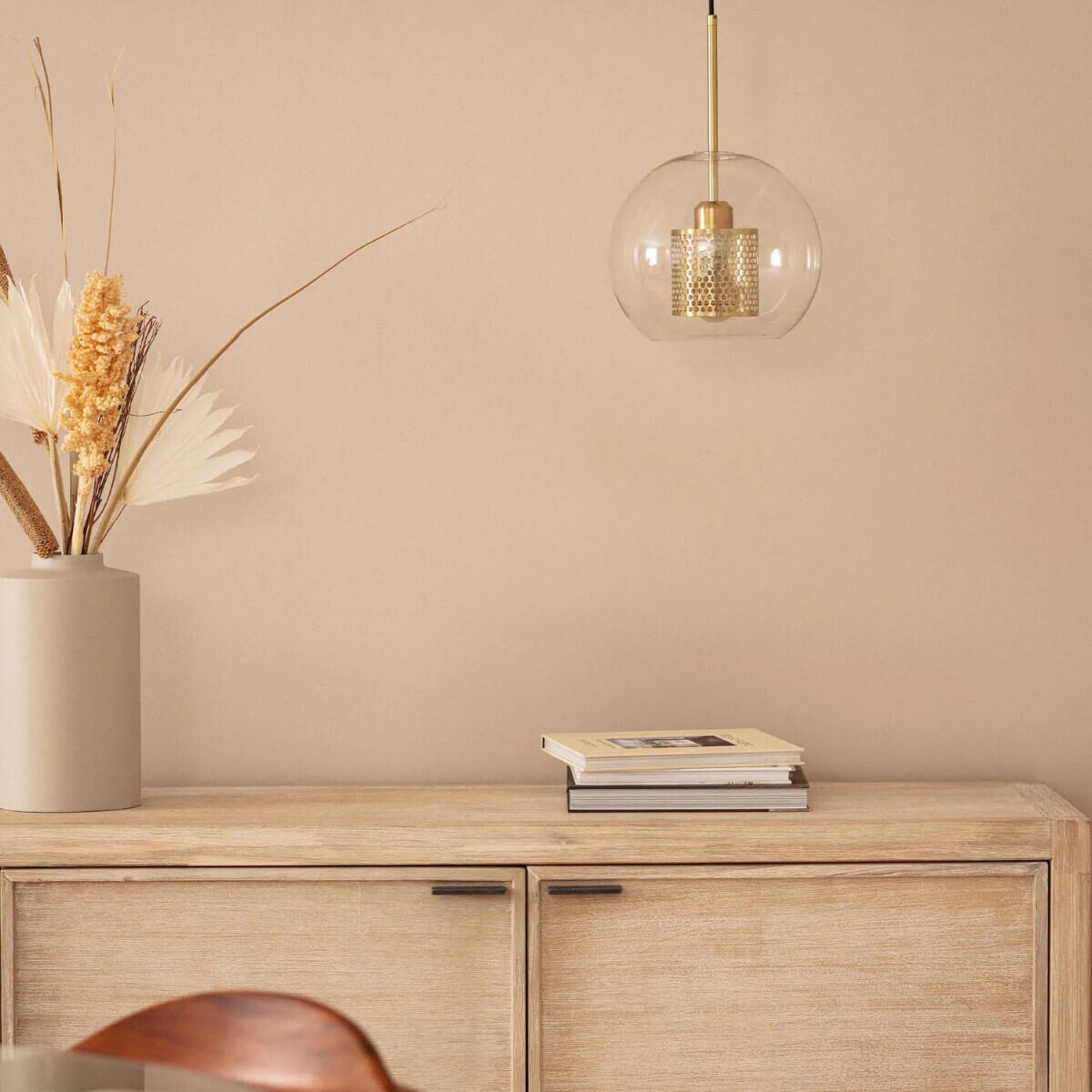 Szklana lampa wisząca Nobile ABR-ZON2-E27 Abruzzo kula złoty przezroczysty