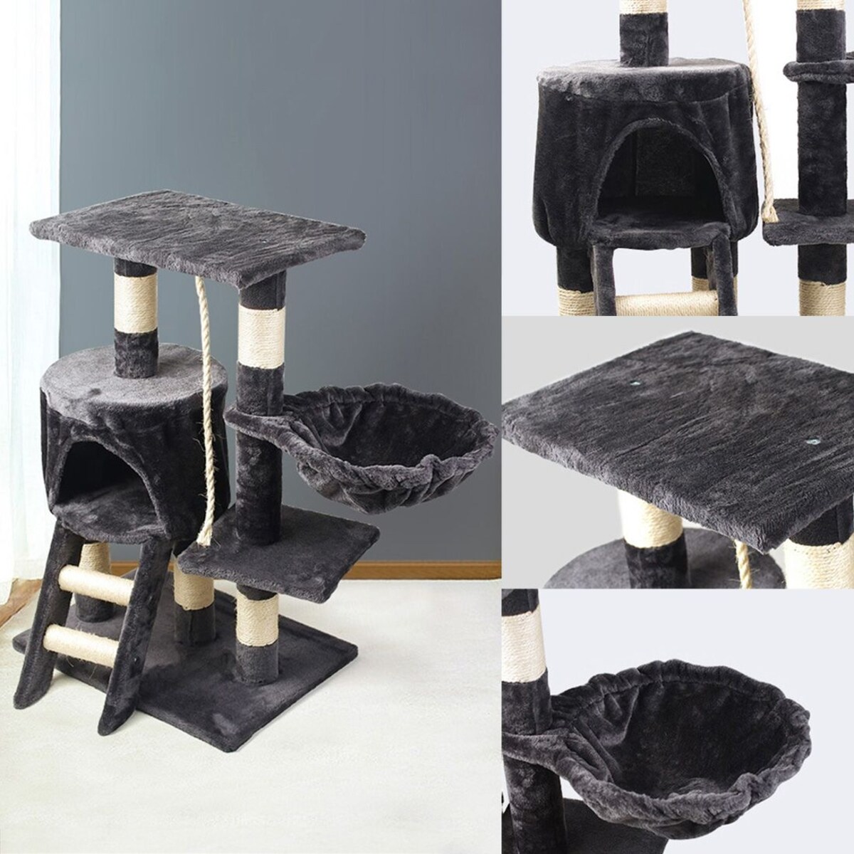 Pięciopoziomowy drapak dla kotów Szary 75 cm