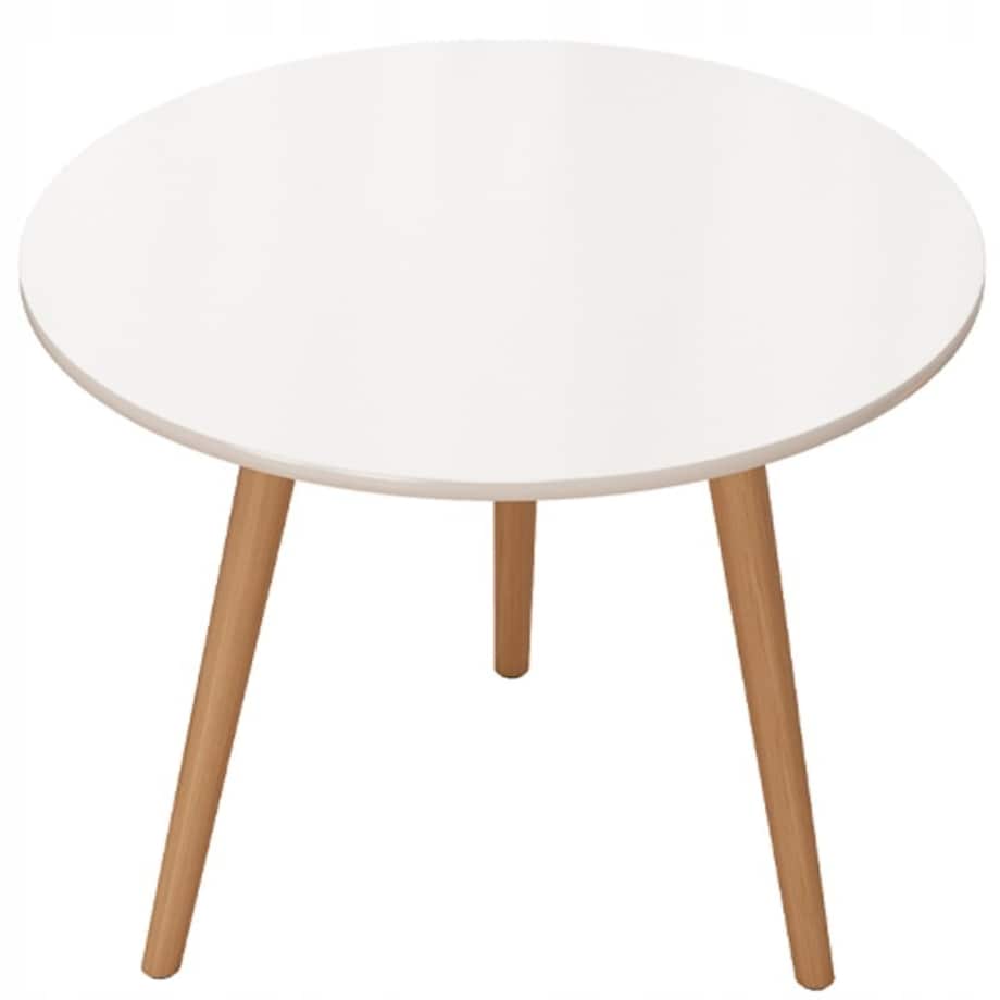 Stolik kawowy mały okrągły drewniany loft skandynawski ława stół salonu